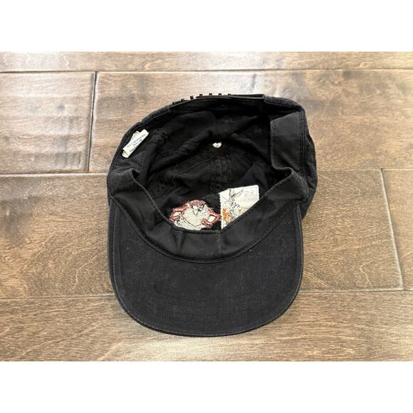 Vintage 90s Bugs Bunny Taz 32c Stamp Black Adjustable Snapback Hat Made In USA - Picture 8 of 10